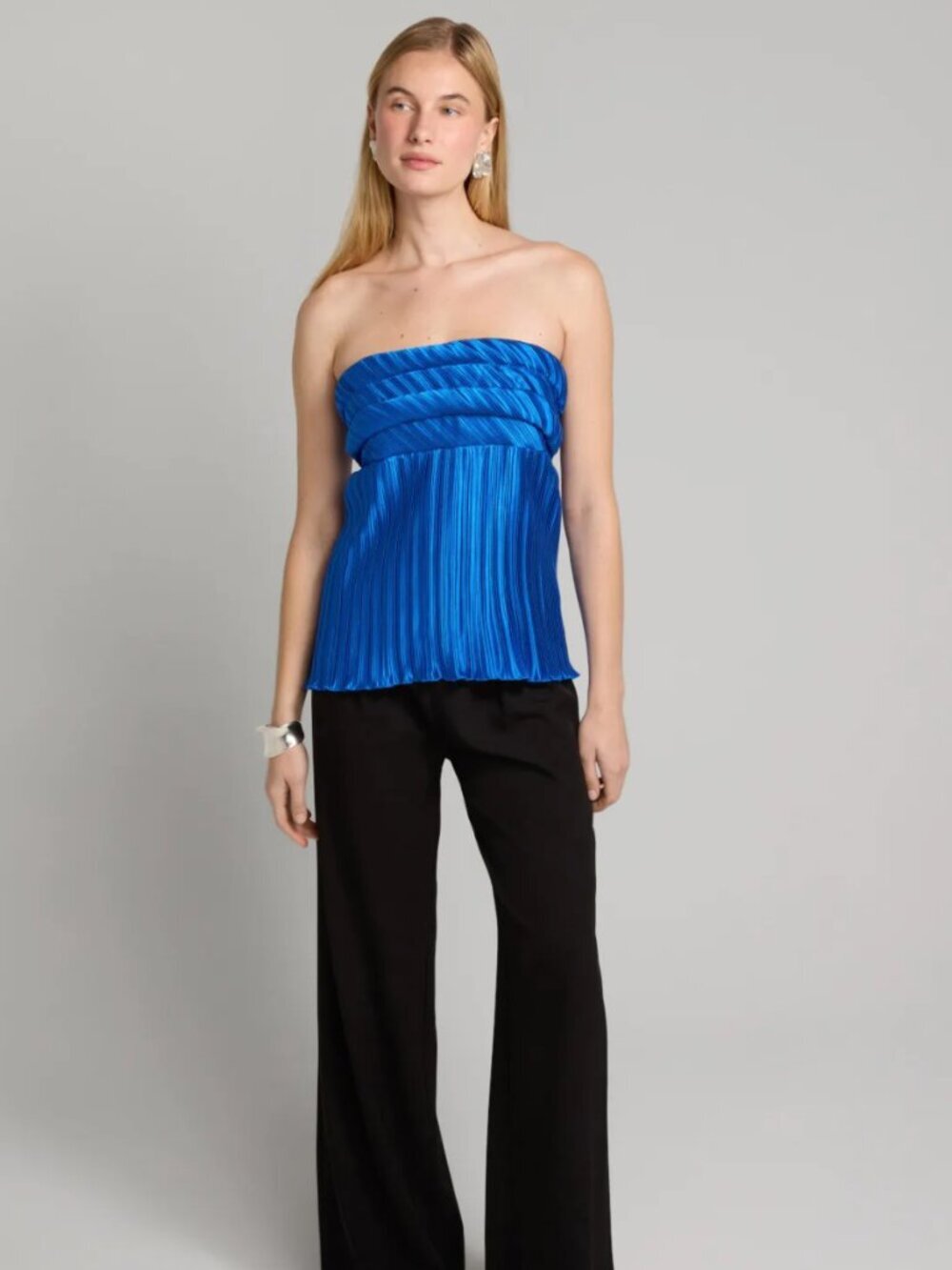 Lidee Vacances Strapless Pleated Top, Retails for $229, Royal Blue, US 4 AU 8 - Picture 2 of 9